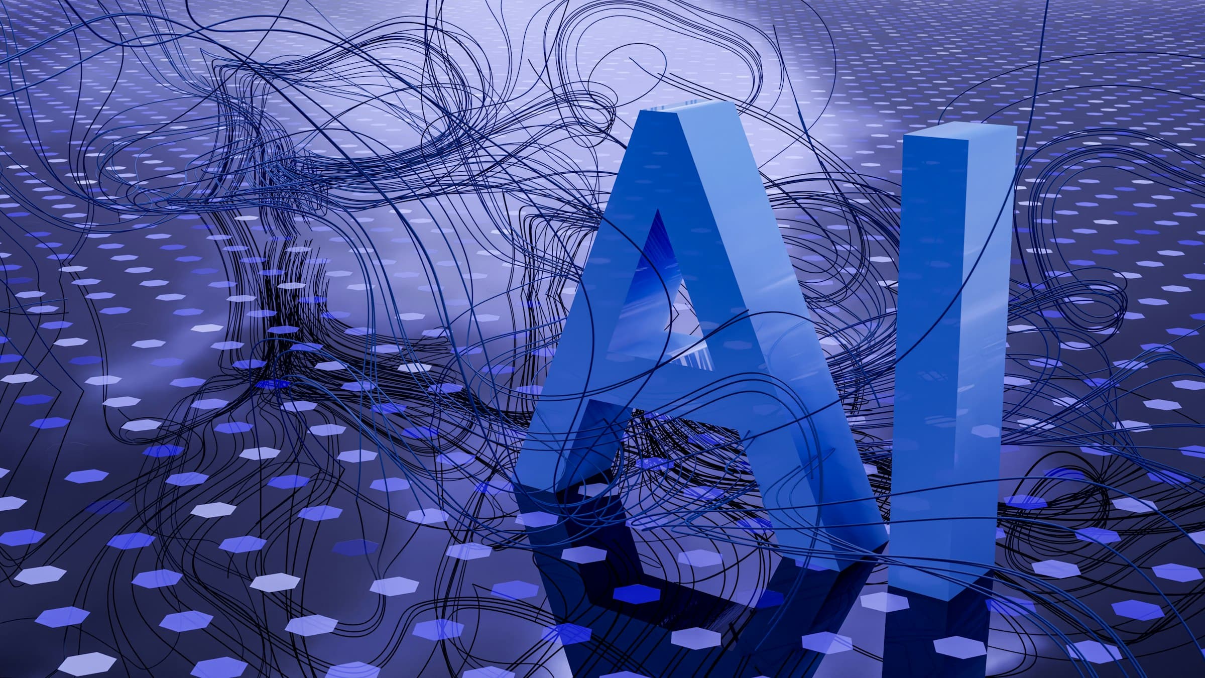 Abstract visualisation of artificial intelligence and data