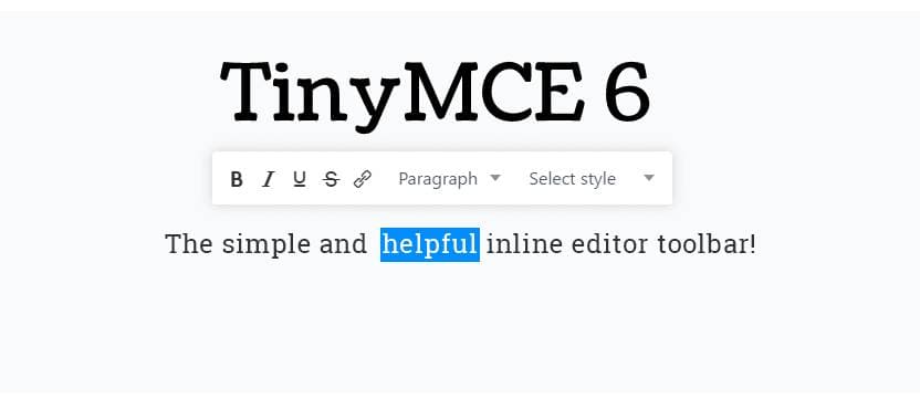 TinyMCE 6 Inline Editor