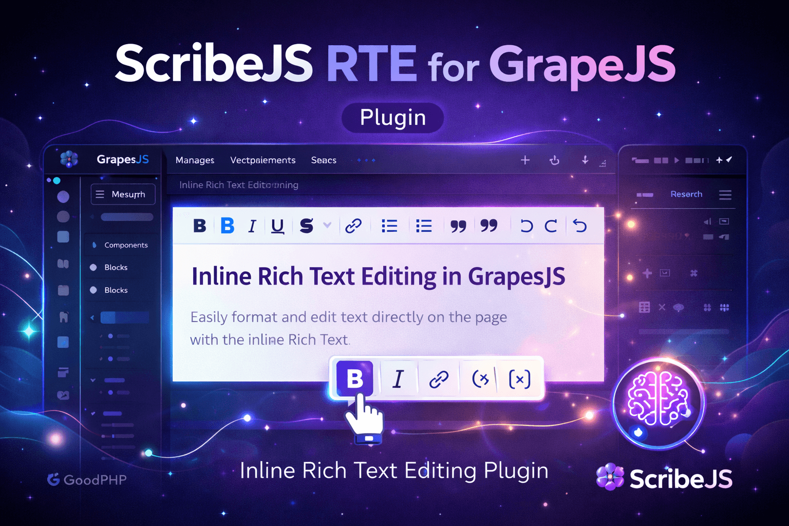 RTE ScribeJS for GrapesJS