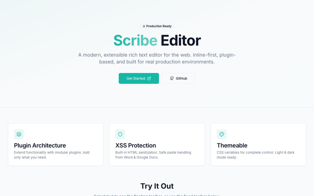 ScribeJS — Lightweight Rich Text Editor
